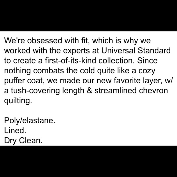 Universal Standard for J.CREW Long Black Chevron Puffer Coat Size Large - Picture 11 of 13